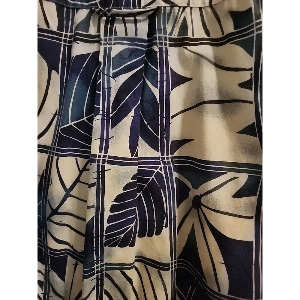 Chaps Ralph Lauren Mens XL Button Up Hawaiian Shirt Blue White Short Sleeve - Picture 3 of 7